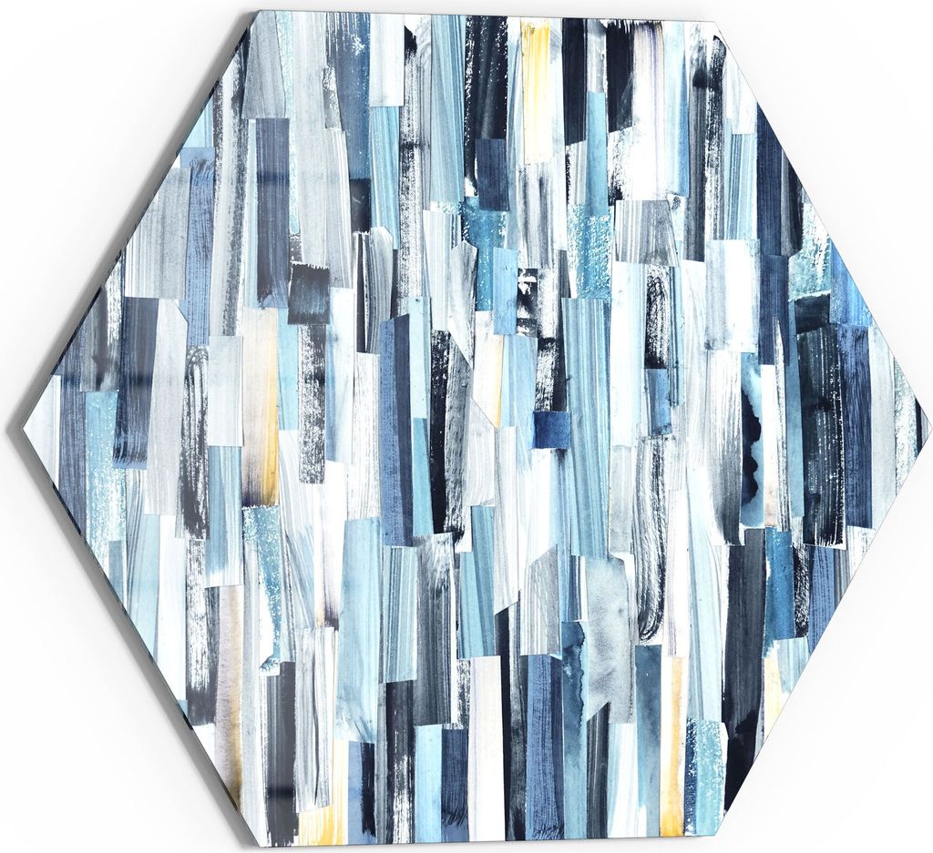 DEQORI Glasbild Echtglas 40x35 cm 'Vertikales Streifendesign' Wandbild Bild modern Deko