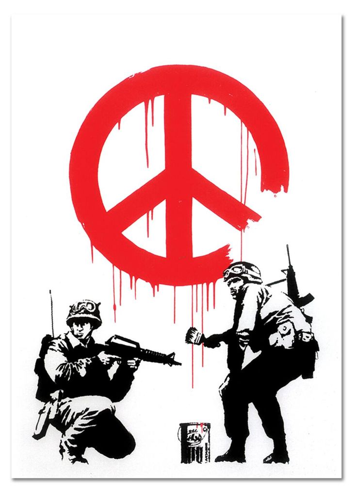 Giallobus - Soldaten - Banksy - 70L x 100W cm - Bild - Acrylglas