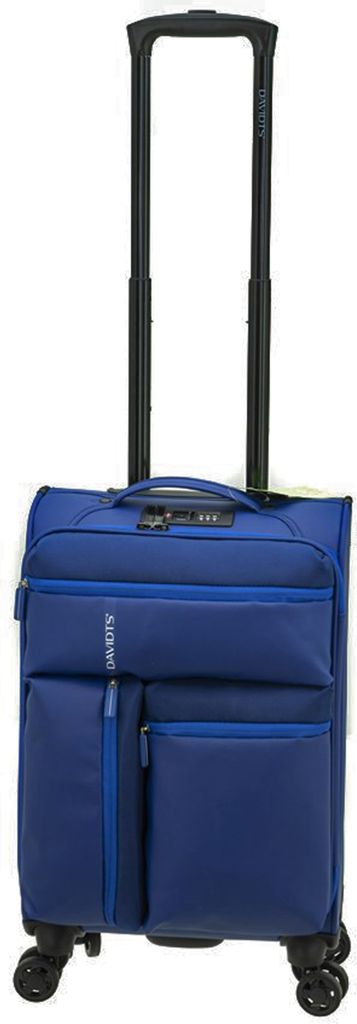 leichte Koffer, Handgepäck Trolley 35 Liter blau, Reisegepäck Stoffkoffer Davidts bei Bowatex.