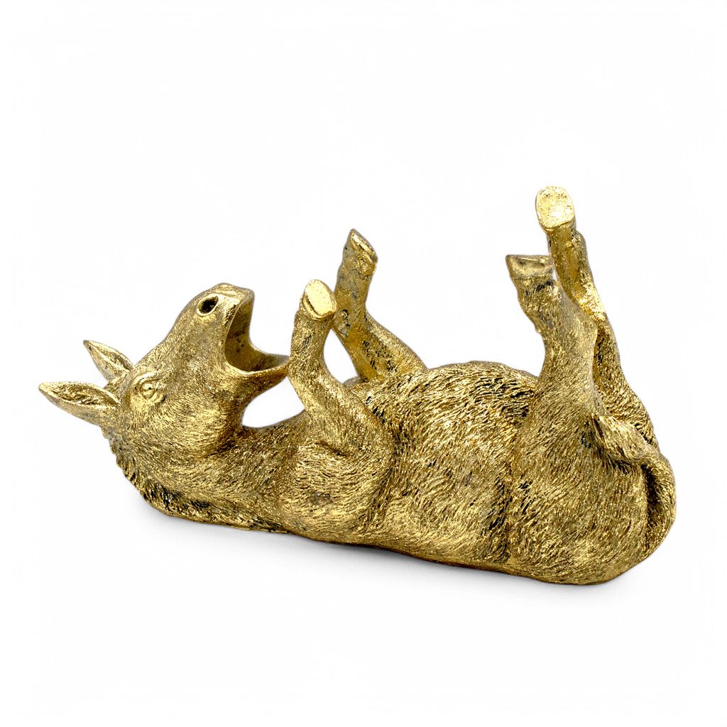 2.02 Portabottiglie ESEL in oro - circa 29 x 10 cm - asino Immagine del prodotto 