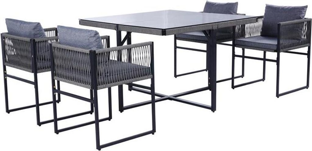 Gartenset Sitzgruppe Gartenmöbel Set Cube Essgruppe Rope Produktbild 