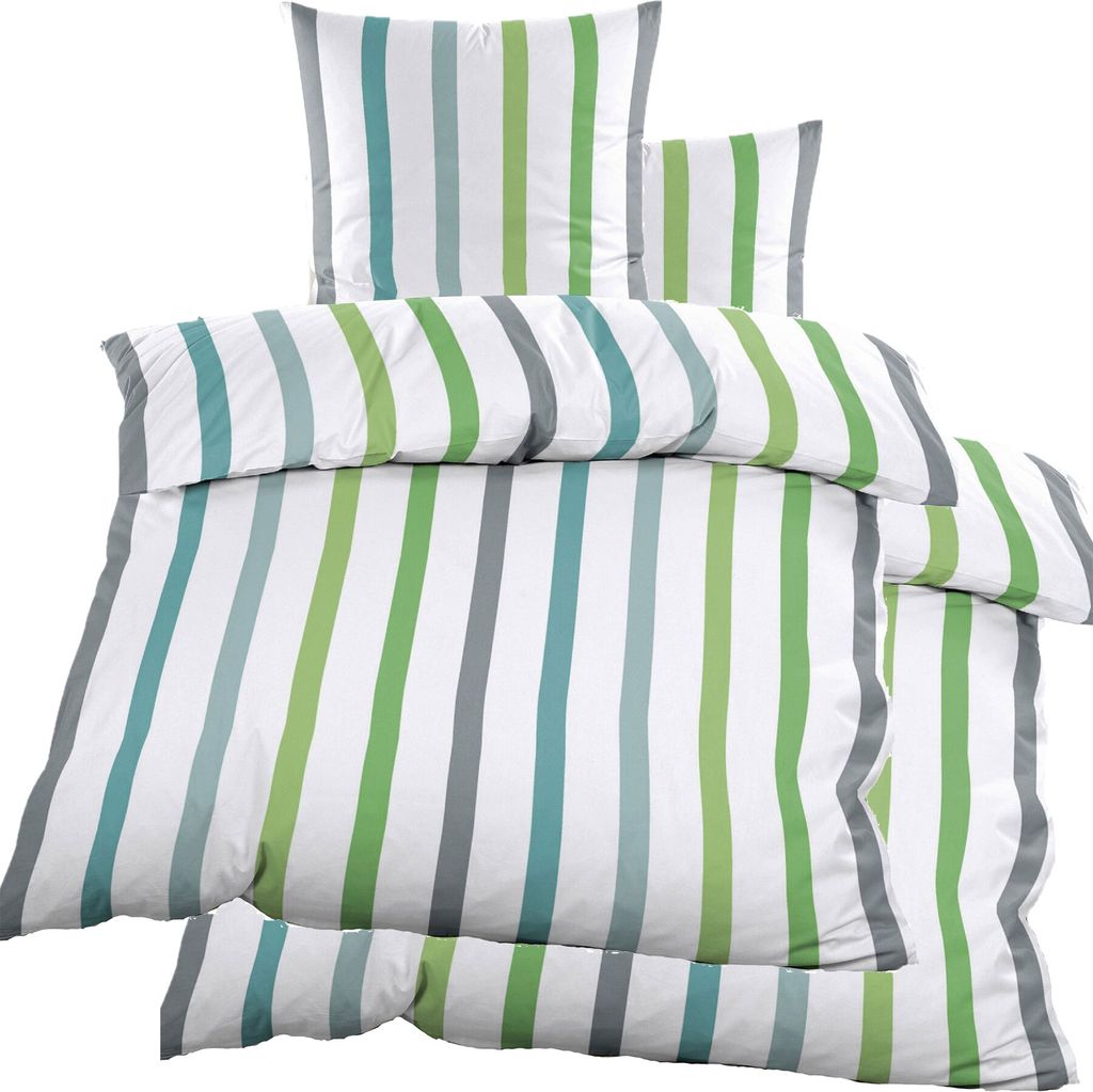 4-tlg. Bettwäsche Renforce, 2x(135x200 + 80x80cm), Baumwoll Produktbild 
