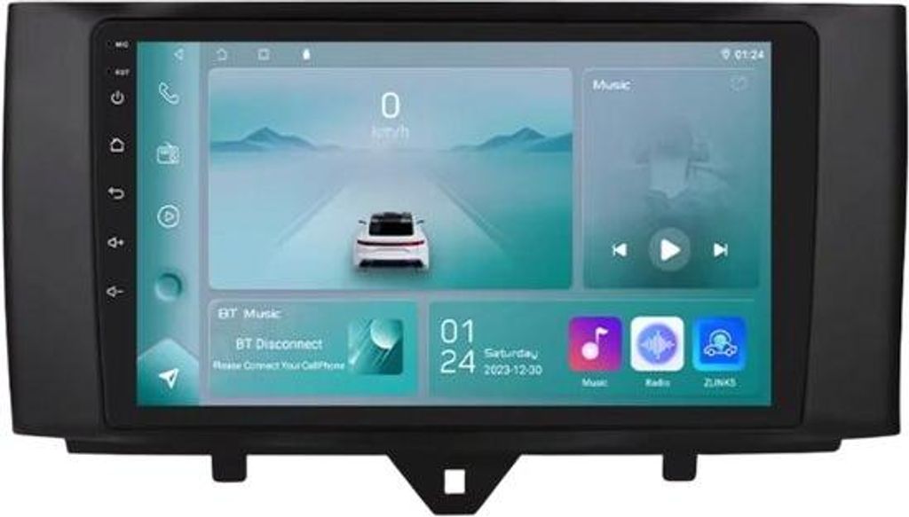 Autoradio mit Bluetooth und CarPlay für Smart Fortwo 451 (2010–2015) – Kompatibel mit Apple und Android – Stereoanlage mit Navigationssystem...