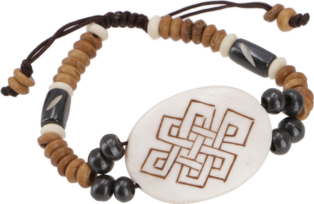 Tibet Armband, Buddhistisches Armband, Ethno Tribal Schmuck - Modell 6, Braun, Glasperlen, Armreifen & Armbänder Modeschmuck