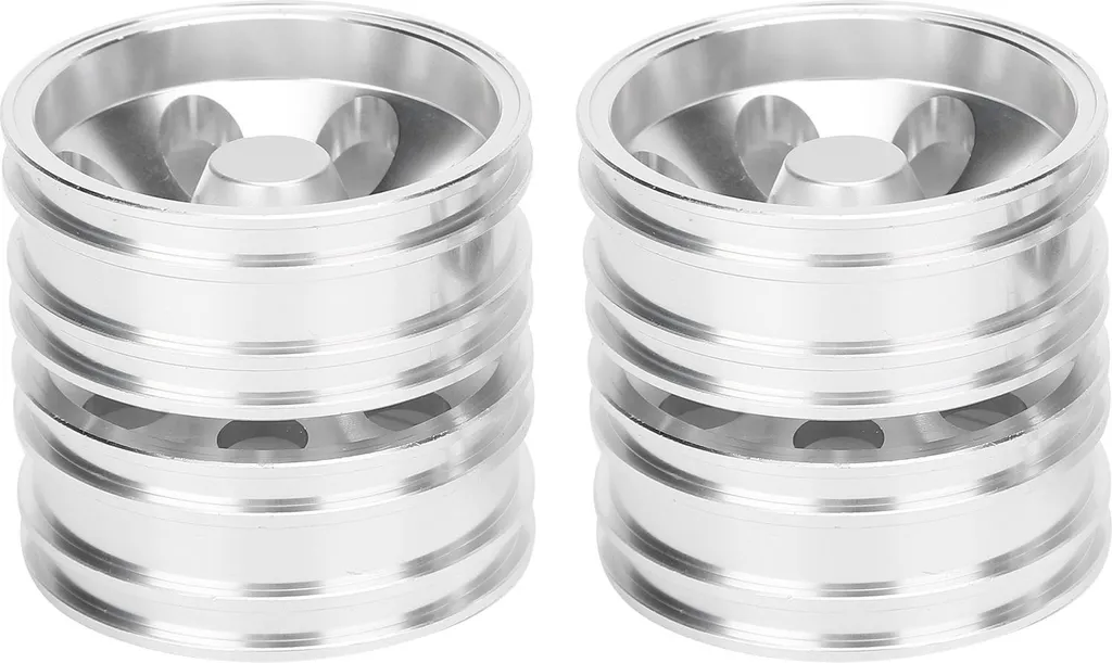 Jantes de Rechange en Métal pour Remorque Tamiya 1/14 Silver Edition
