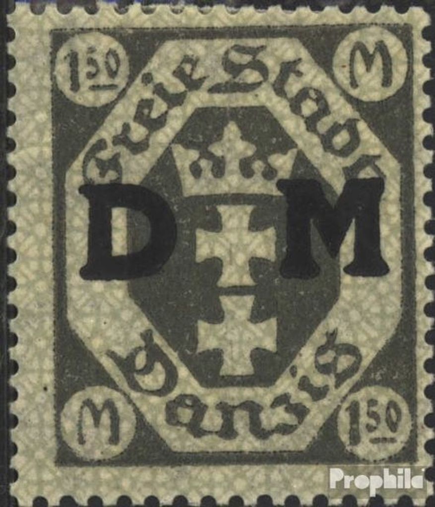 Briefmarken Danzig 1922 Mi D22 postfrisch Dienstmarke
