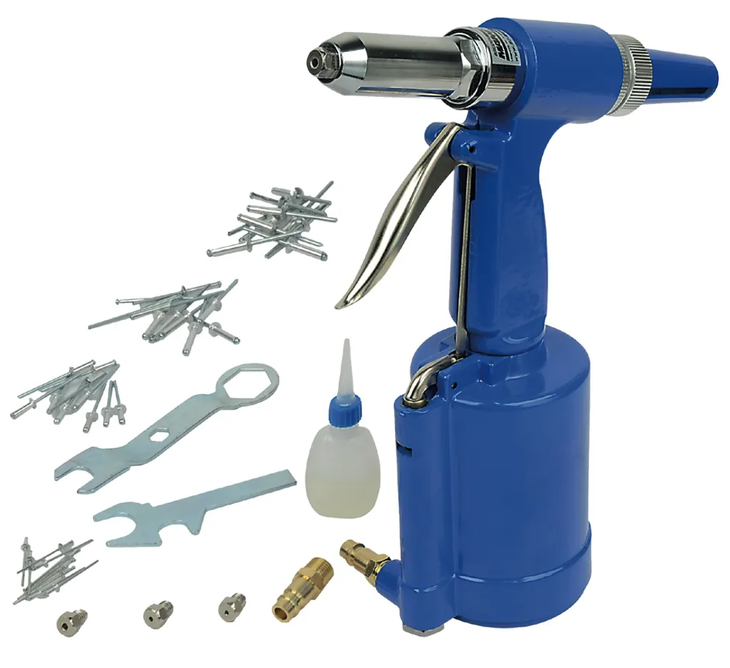 Pistolet à rivets pneumatique avec accessoires en coffret complet