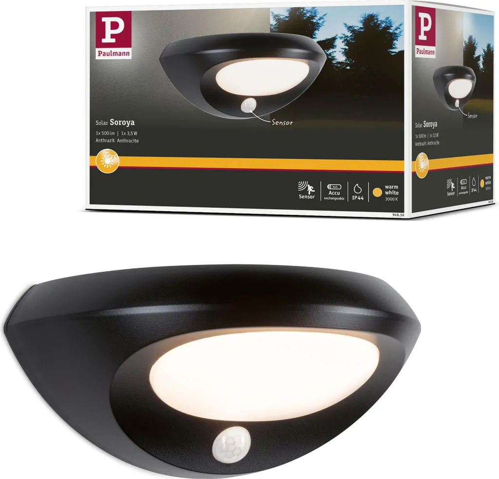 Applique Solare Paulmann Sorova: Sensore Movimento IR Sicurezza