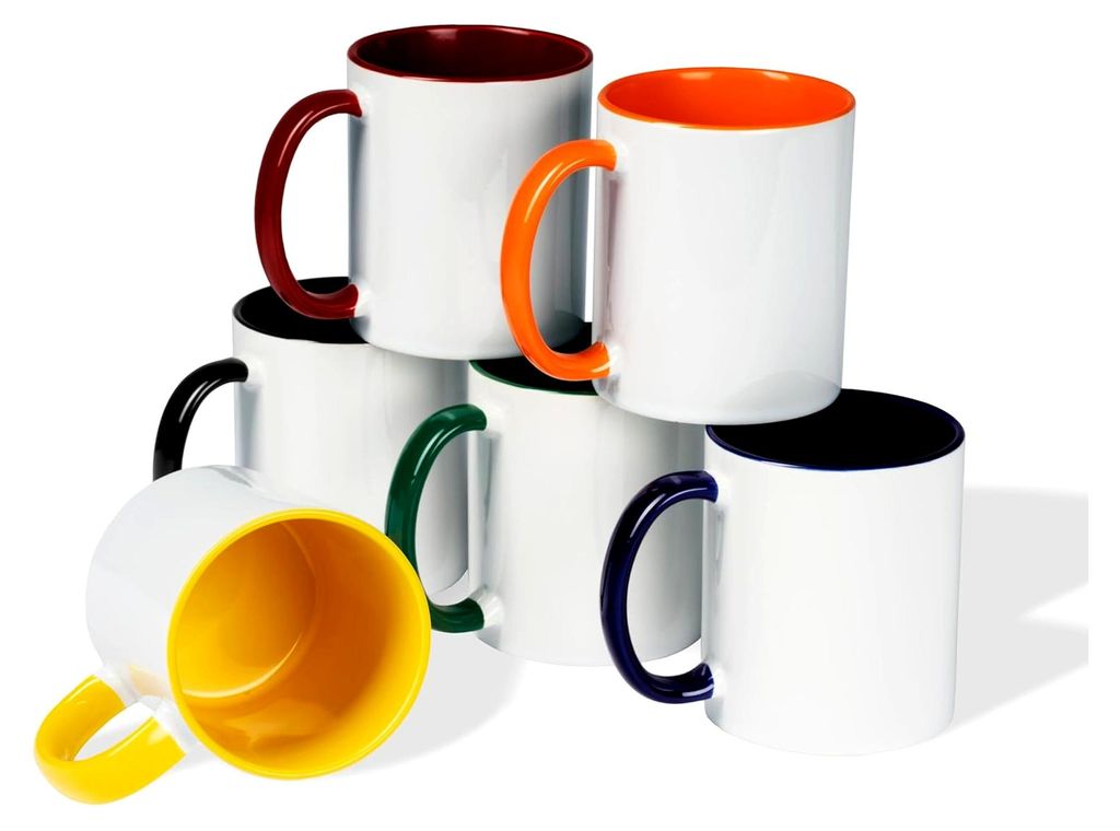Kaffeetassen Set zum Bemalen oder Bedrucken - Sublimationstassen aus Keramik - 6er Set