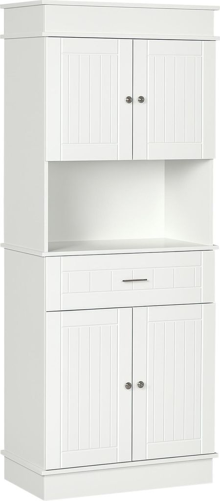 HOMCOM Kš¹chenbuffet, moderner Kš¹chenschrank, viel Stauraum, 4 Tš¹ren, Schublade und gro?e Ablagefl?che, Ma?e: 74 x 39 x 183 cm (L x B x H),...