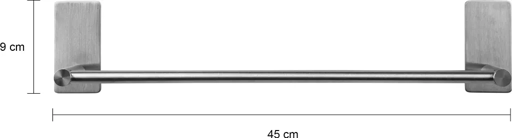 Porta Asciugamani Bagno Acciaio Inox 45cm QUVIO - Antiruggine e Solido - 3