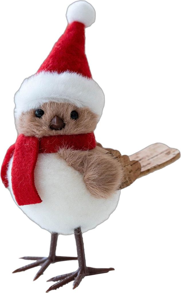 Weihnachtsschmuck-Anhänger mit Vogelmotiv und Weihnachtsmannmütze – Dekorative Hängedekoration für Zuhause, Garten und festliche Weihnachtsfe...