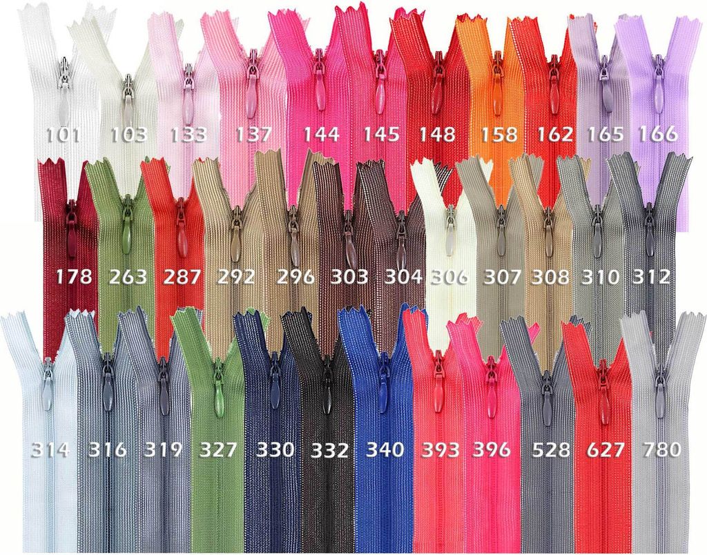 1 Reißverschluss spiral verdeckt, 25cm, unteilbar, unsichtbar, Farbe:332 schwarz