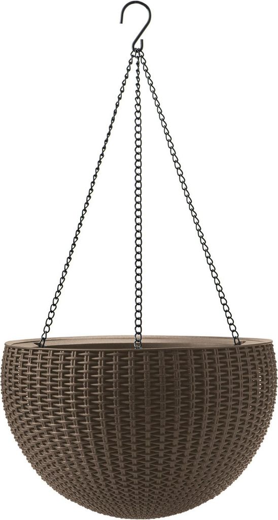 Keter Ophangende bloempot met haak en ketting. Kleur: Mokka Productafbeelding 