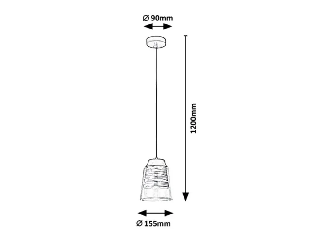 Suspension E27 Zenaida Rabalux noir mat anti-éblouissement 3543