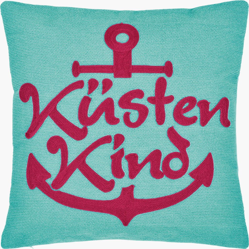 Pad Kissenhülle Küstenkind aqua 40 x 40 cm maritim, Produktbild 