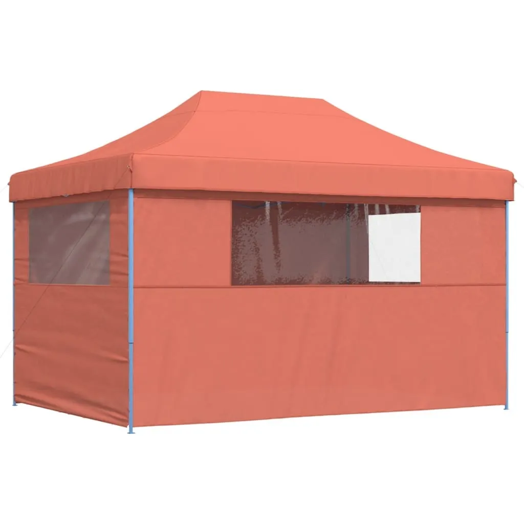Tente de réception 3x3m Pop-Up imperméable terracotta avec 4 parois - 5