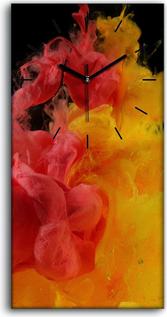 Küchenuhr Bürouhr Leinwand Uhr Geräuschlos 30x60 Malerei Abstrakte Kunst - schwarze Hände