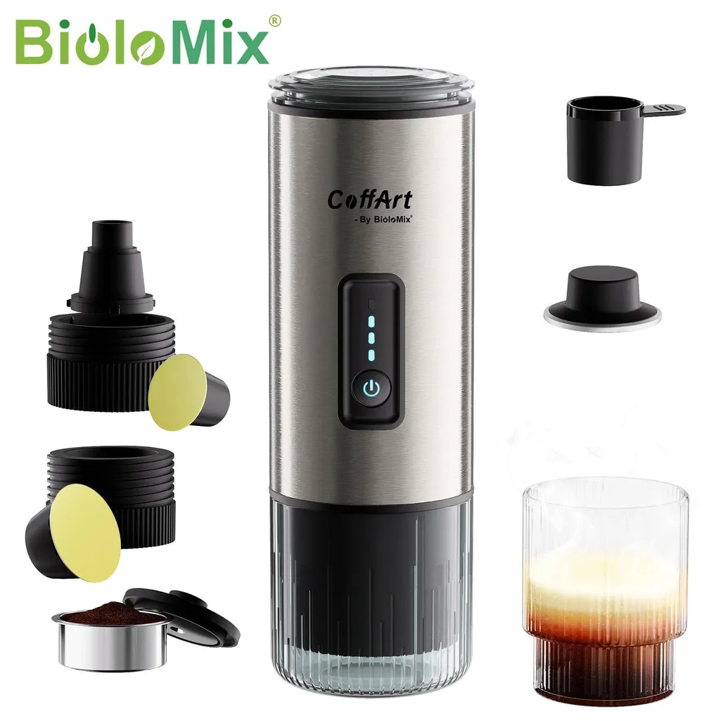 Machine à café portable compatible Nespresso et Dolce Gusto USB-C Argent - 2