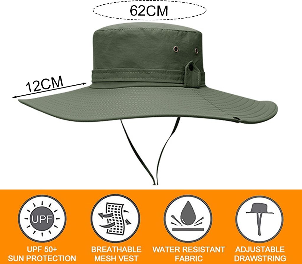 Sonnenhut Herren Damen Faltbar Safari Hut Gartenhut UV Produktbild 3