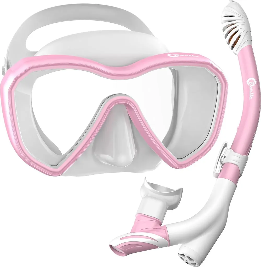 Masque de plongée panoramique avec tuba dry snorkel et verre trempé