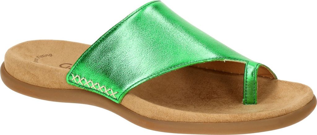 Gabor 43.700 Damen Pantoletten - Zehentrenner Pantolette grün Freizeit NEU