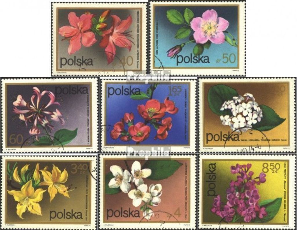 Briefmarken Polen 1972 Mi 2214-2221 (kompl.Ausg.) postfrisch Strauchblüten