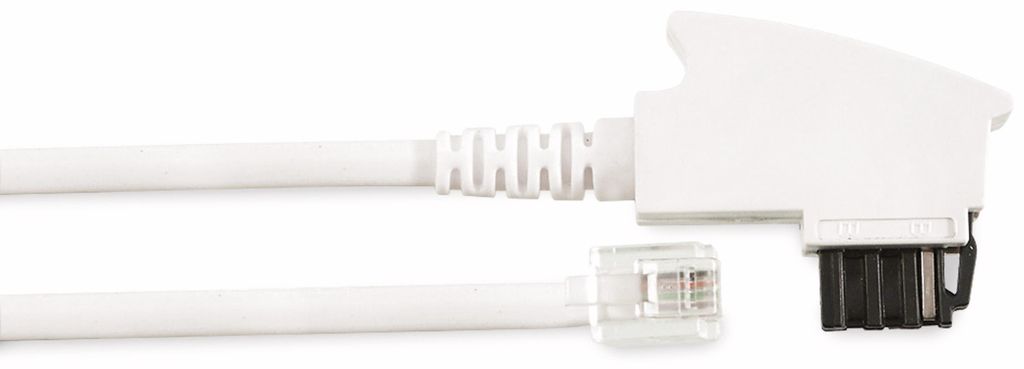 Telefon-Anschlusskabel, TAE/F, 10m, weiß