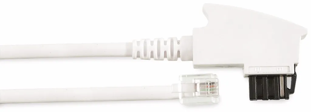 Câble TAE-F long 10m blanc haute fidélité pour téléphones analogiques