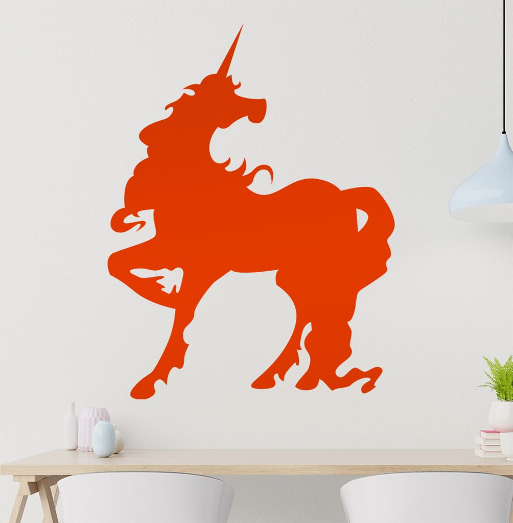 Einhorn Wandtattoo in 6 Größen - Wandaufkleber Wall Sticker - Dekoration, Küche, Wohnzimmer, Schlafzimmer, Badezimmer
