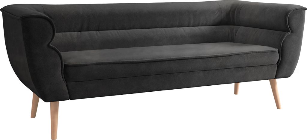 MIRJAN24 Sofa Bal 3, Polstersofa mit Wellenfeder, Holzfüße, Wohnzimmer Kollektion (Farbe: Kronos 34)