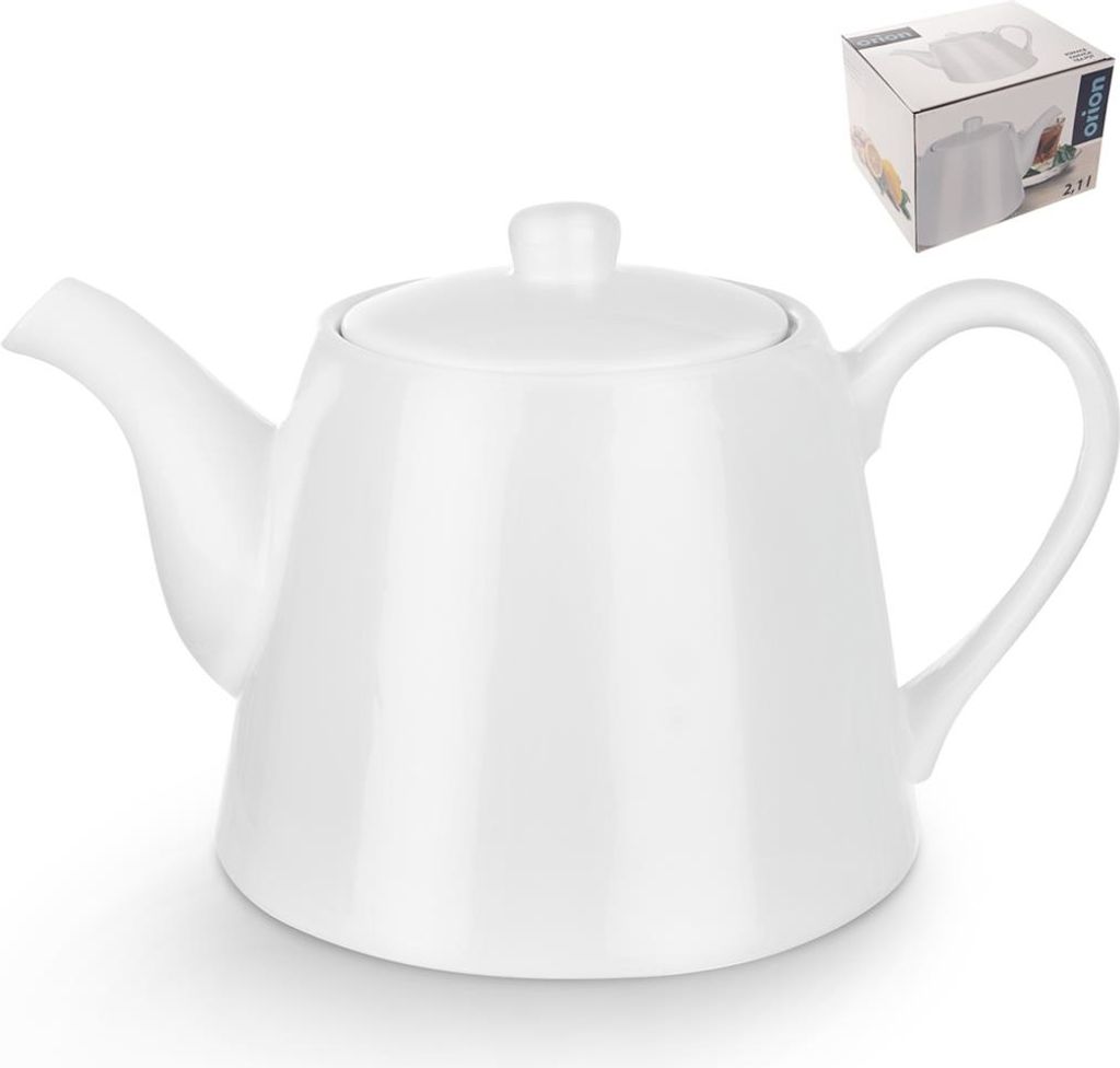 Eleganter weißer Porzellankrug, 2 l, spülmaschinen- und mikrowellengeeignet