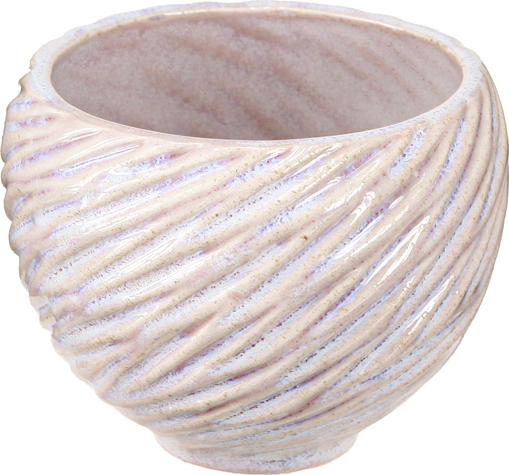 Kleine rosa Keramikschalen 9cm Spiral Deko 4er-Set, 4 Stück