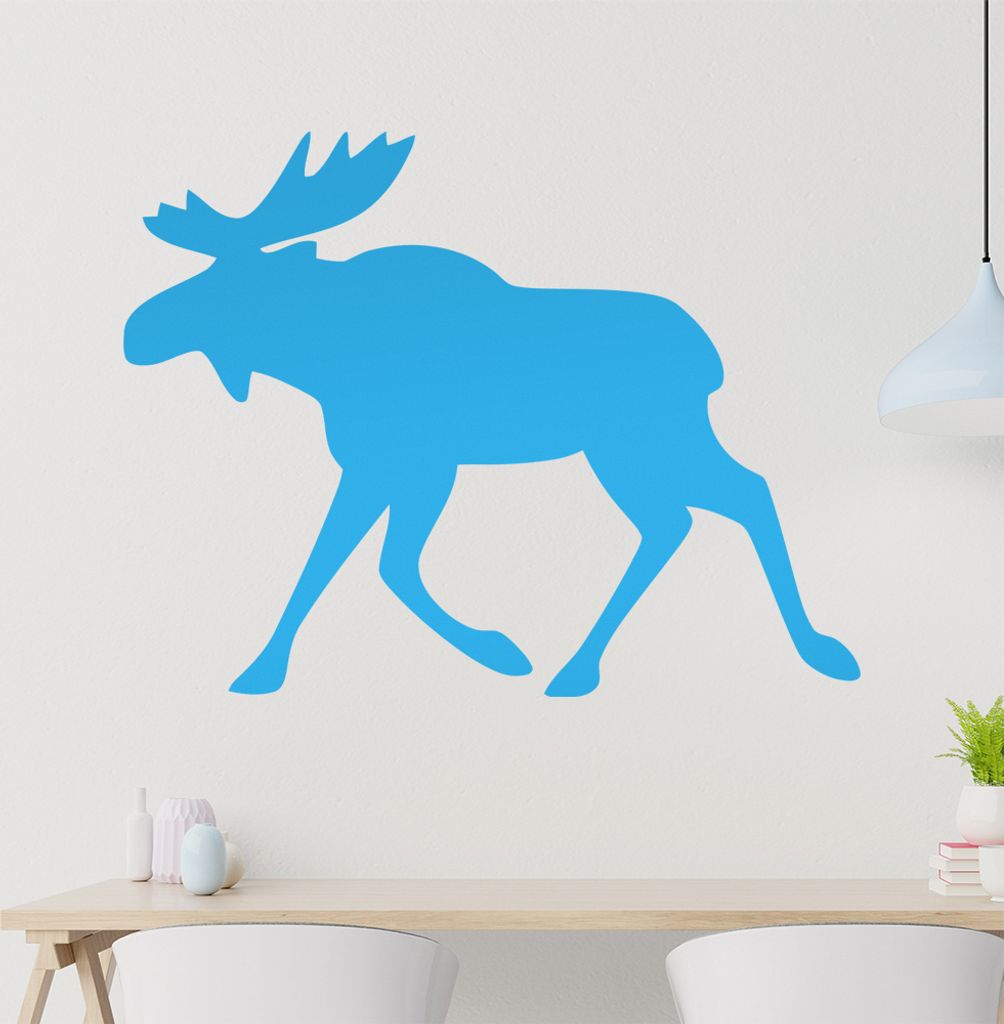 Elch Wandtattoo in 6 Größen - Wandaufkleber Wall Sticker - Dekoration, Küche, Wohnzimmer, Schlafzimmer, Badezimmer
