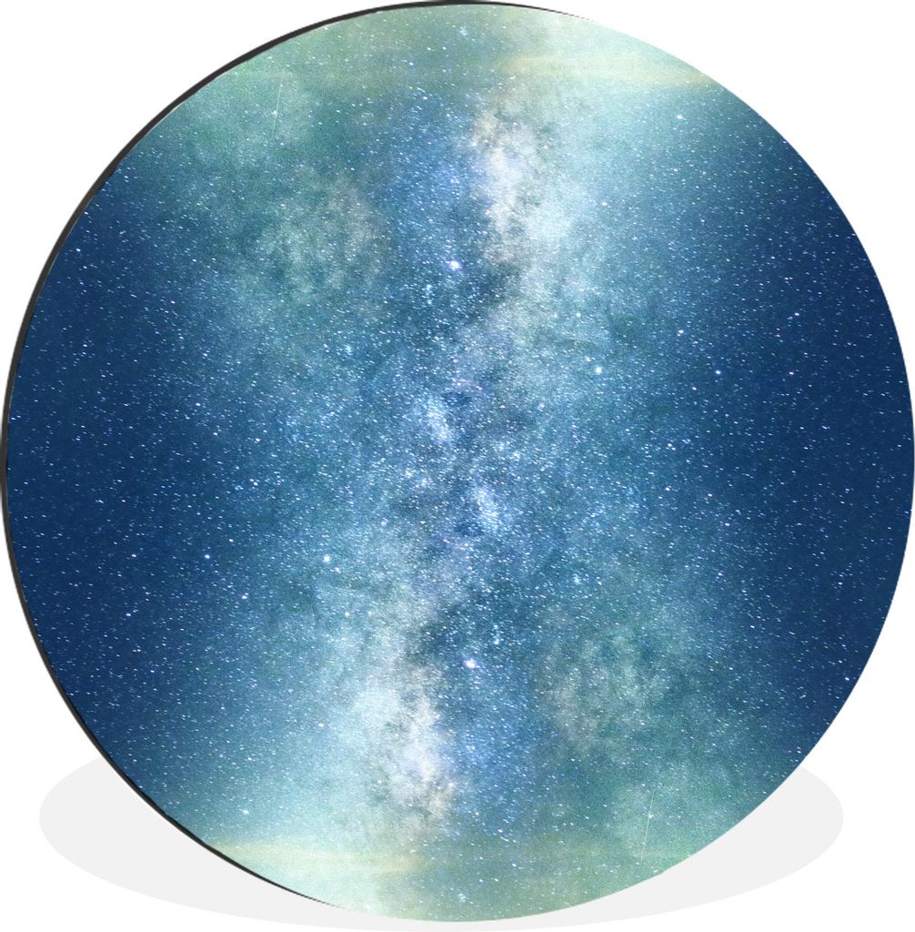 MuchoWow Aluminium Wandkreis Sterne - Himmel - Blau - Jungen - Mädchen - Kinder Ø 60 cm Wanddeko Modern Wohnzimmer - Wand Kreis - Wandbild - Sc...