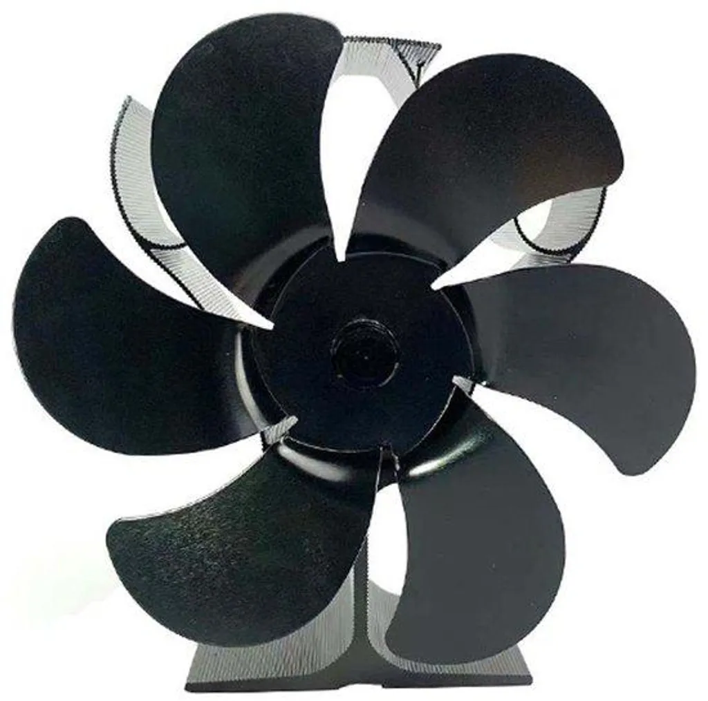 Ventilateur thermique de cheminée auto-alimenté en aluminium noir mat