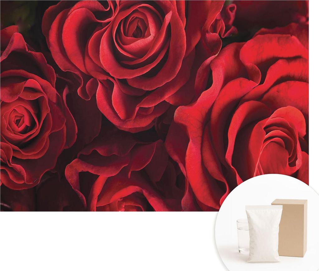 Fototapete - Wandbilder für Wohnzimmer - 152x104 cm - Dekorative Wandfolie - Modernes Design für Wanddekoration - Tapeten für Innenräume - Rote...