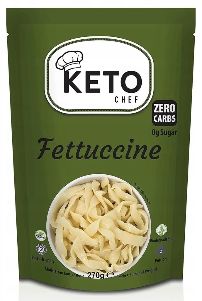 Makaron aus Konjac, Nudeln in Bandform, Fettuccine, Keto Produktbild 