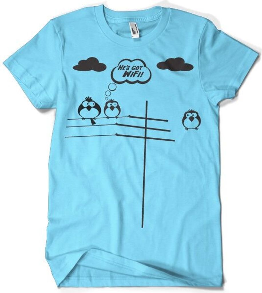 Hes Got WiFi T-Shirt - Large - Skyblue