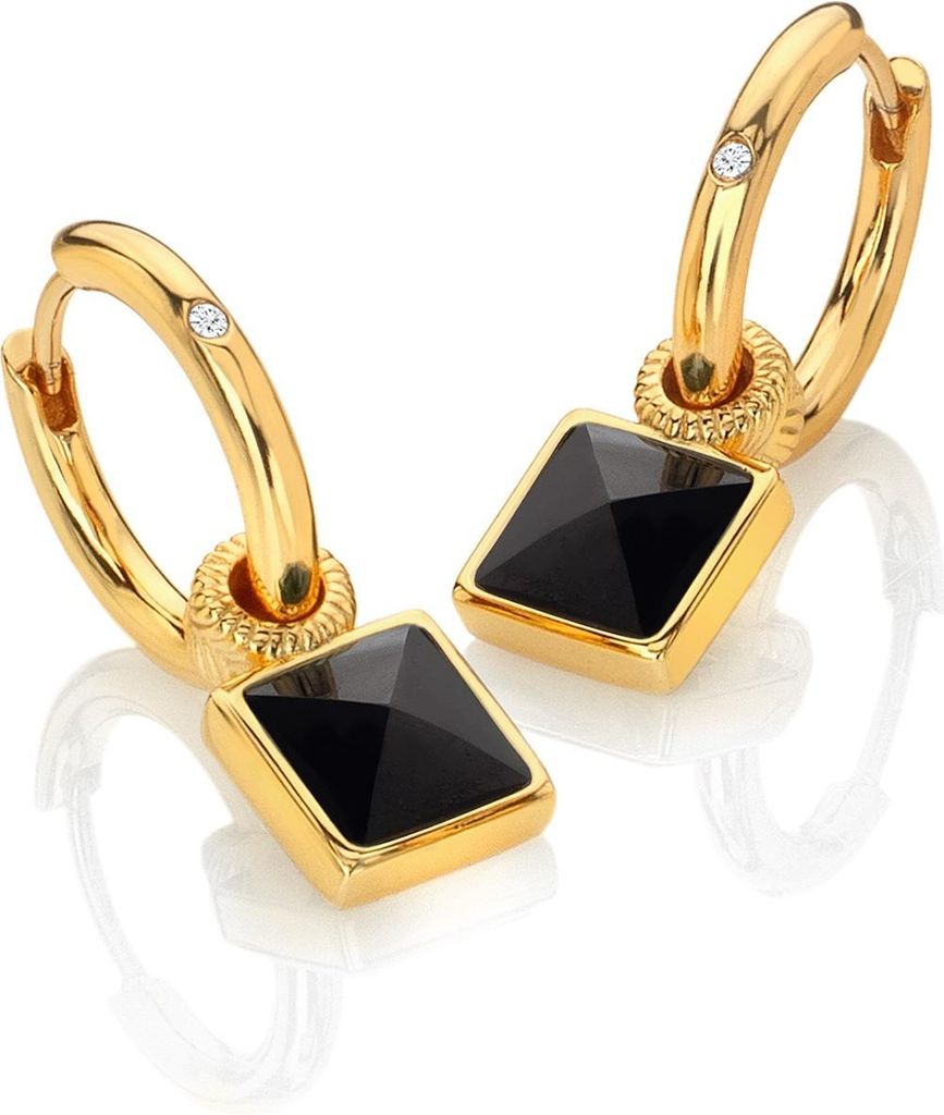 Hot Diamonds HD X JJ Black Onyx Earrings DE737 Ohrringe