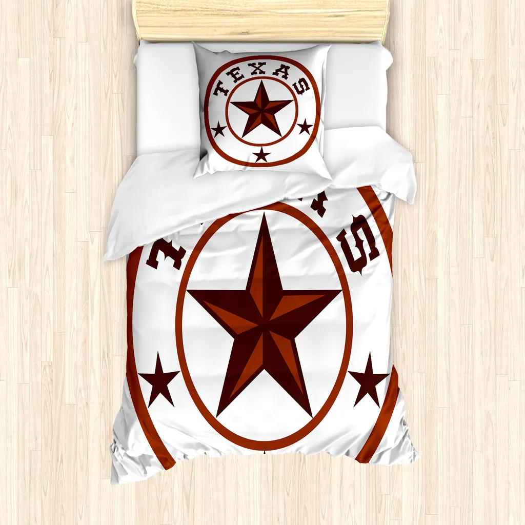 Offerta Set Copripiumino Texas Star Singolo | Marrone Scuro Antiacaro - 1