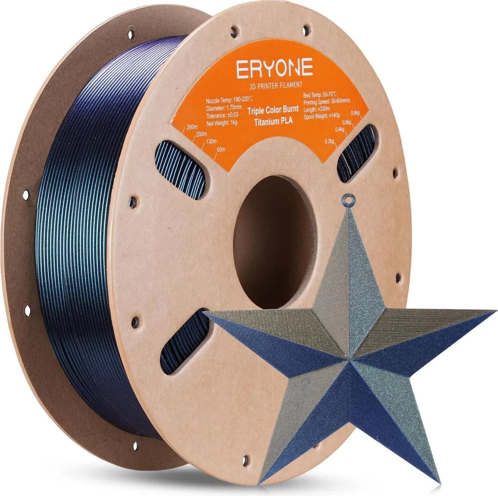 Tris Filamenti PLA 3KG Blu-Oro-Verde | Alta Precisione per LCD 3D