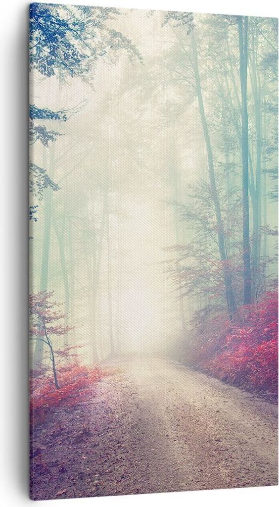 Bild auf Leinwand - Leinwandbild - Wald Baum Natur - 45x80cm - Wand Bild - Wanddeko - Wandbilder - Leinwanddruck - Bilder - Kunstdruck - Wanddekora...