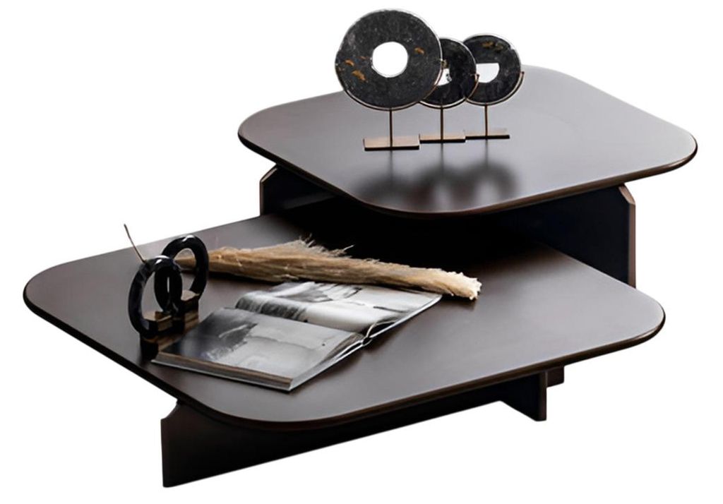 Moderner Brauner Couchtisch Quadratischer Wohnzimmertisch Holztisch