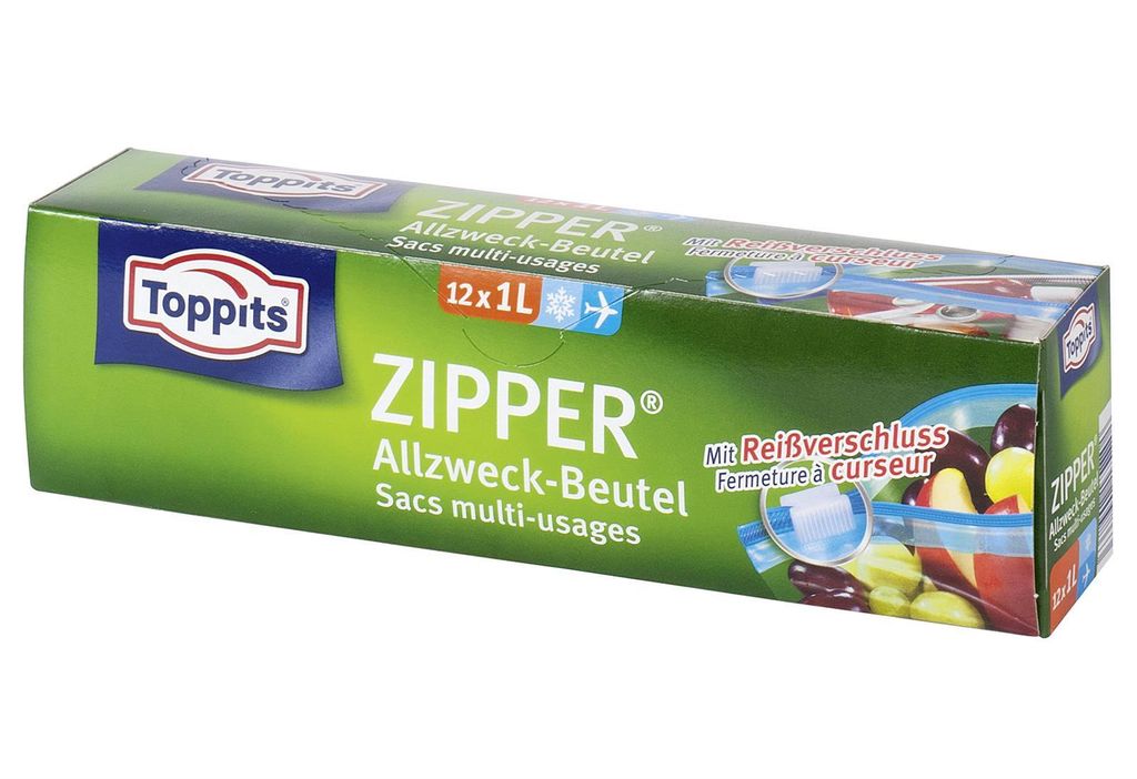 Toppits 2807290000 12 Toppits Gefrierbeutel ZIPPER 1,0 l Image du produit 