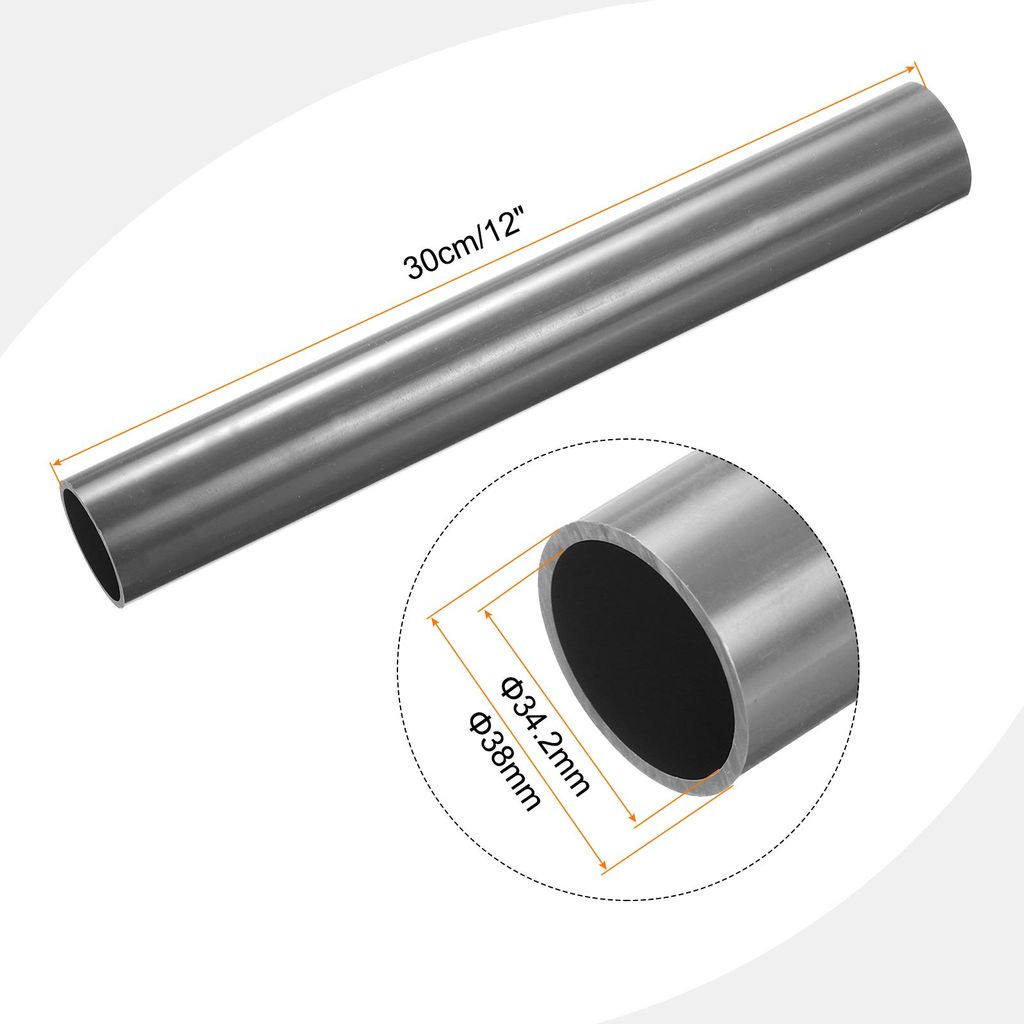 PVC Rohr, Durchmesser 34.2mm L?nge 300mm Rund Kunststoffrohr fš¹r Garten, Aquarium, Wasserleitung, Kabelkanal, lš¹ftungsrohr£šGrau£