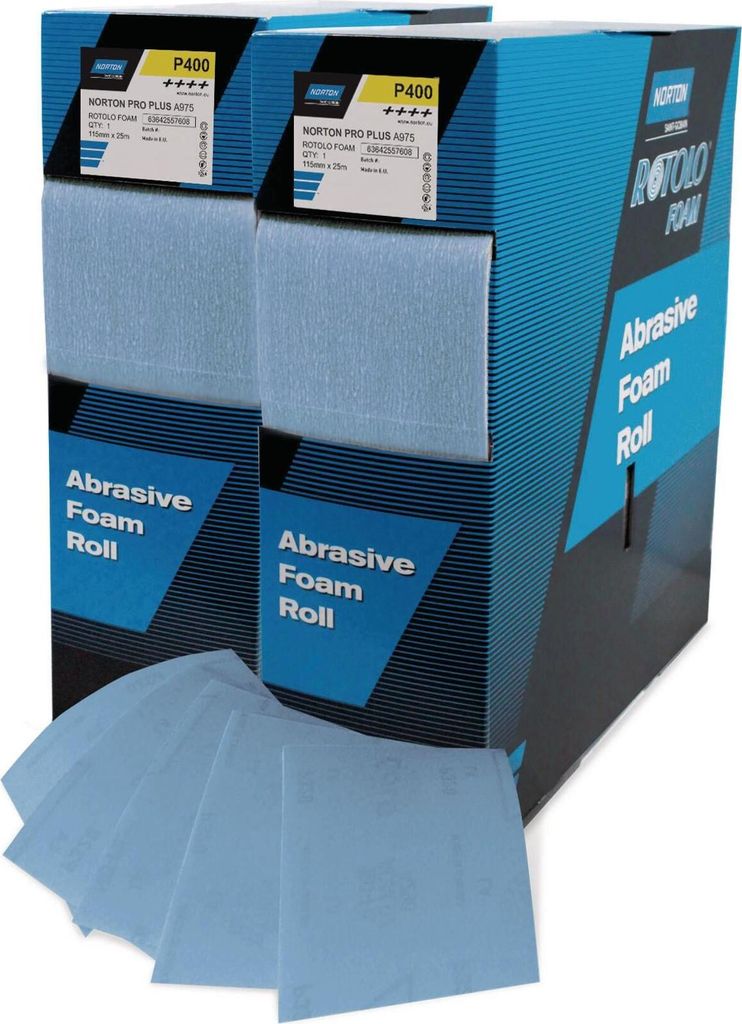 Norton Schleifpapier Rotolo Foam A275 Rotolo Foam 115 mm x 25 MP 800 Pro Plus A975