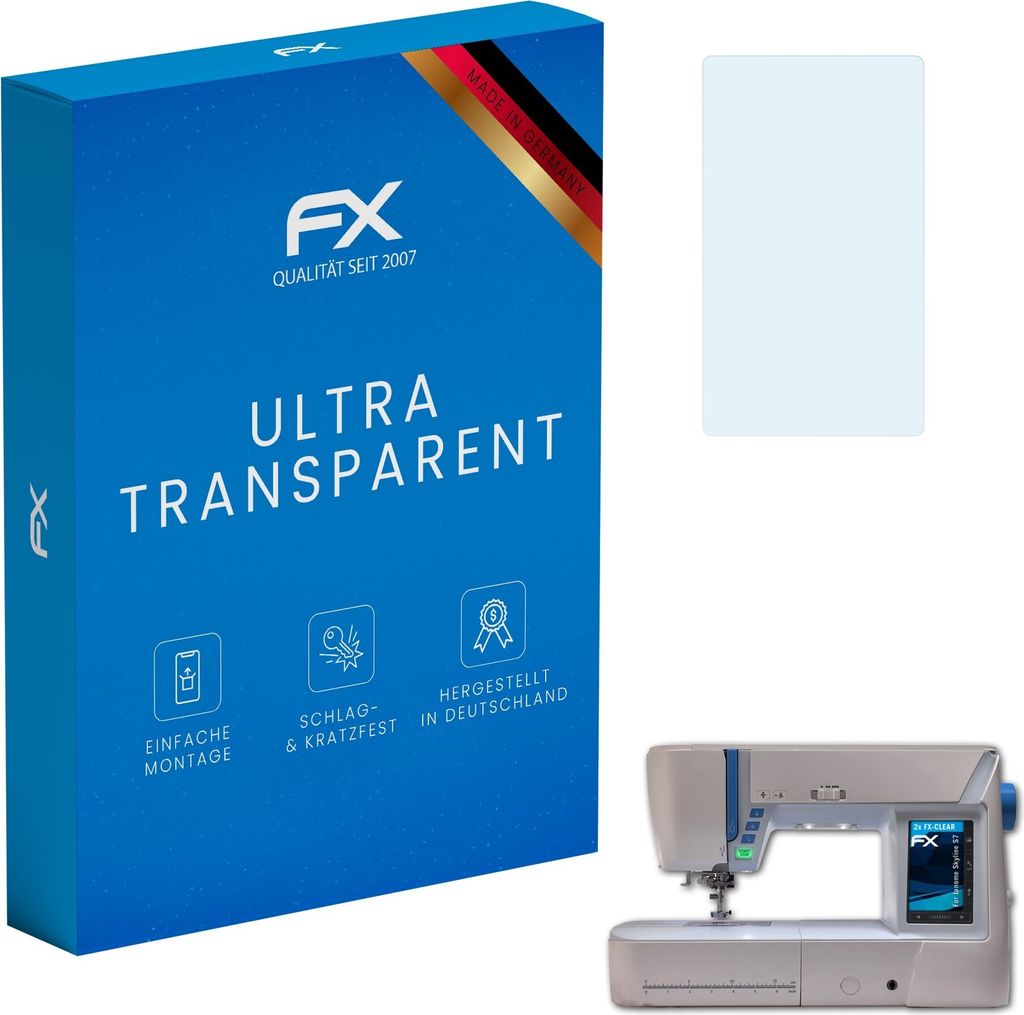 atFoliX FX-Clear 2x Schutzfolie kompatibel mit Janome Skyline S7 Displayschutzfolie