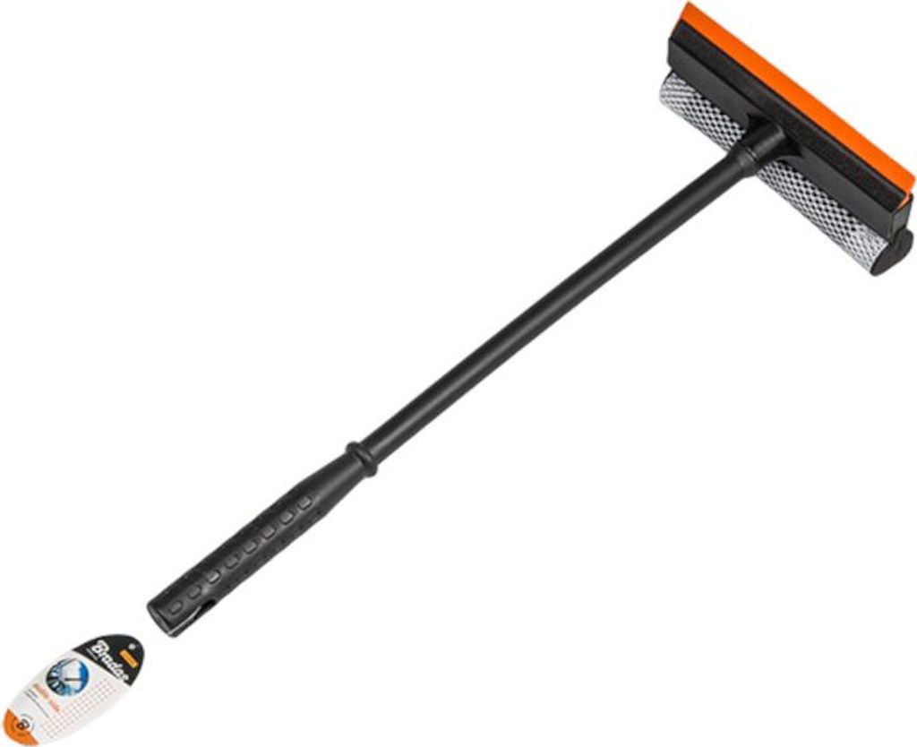 A window cleaning tool with a long handle.