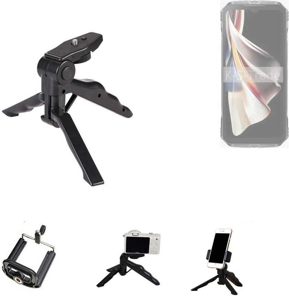 K-S-Trade Stativ Tisch-Ständer Dreibein Handy-Stativ Ständer kompatibel mit Doogee S Cyber Mini-Stativ Smartphone Tripod Handy-Stativ aus Plastik